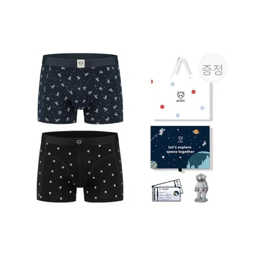 A damunderwear 네이비 블루+블랙 2팩 선물 박스 세트 남성 언더웨어 선물 세트