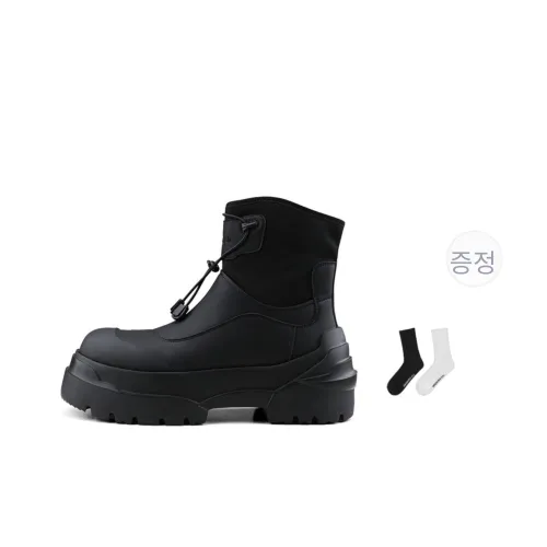 HANQIAORIJI 중공업 시리즈 앵클 부츠 5CM 남녀공용 블랙