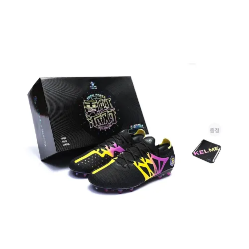 KELME 스피드 일렉트릭 3.0 MG 고무 쇼트 스터드 인조 터프, 천연 잔디 쿠셔닝 내마모성 지지력 축구화 남녀공용 블랙