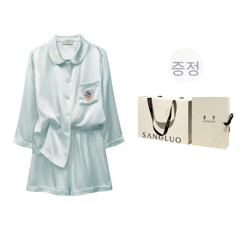 Sangluo 레이크 블루 여성 파자마 세트