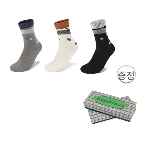 XUPERMAN 혼합 색상 여성 크루 삭스