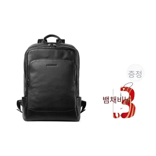 Sharkborough 천연 가죽 톱 그레인 송아지 가죽 백팩 M 남성 블랙