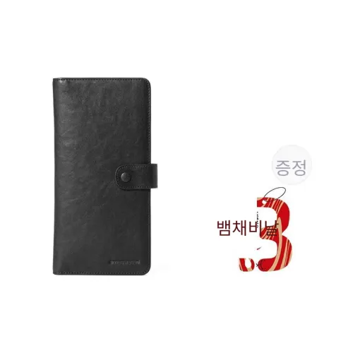 Sharkborough 식물성 태닝 천연 가죽 소가죽 여권 케이스, 지갑, 동전 지갑, 카드 홀더, 클러치 L 남녀공용 블랙