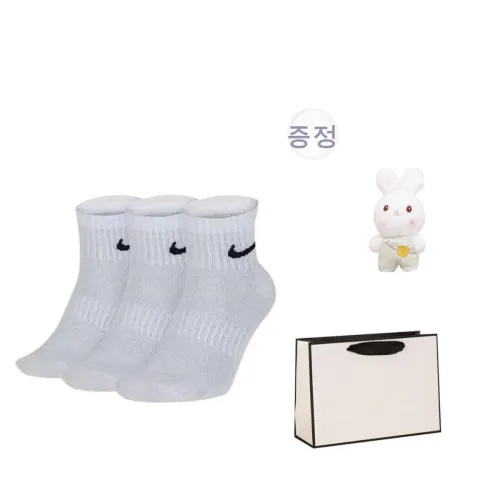 나이키 에브리데이 라이트웨이트 트레이닝 앵클 삭스 화이트 블랙 (3개입/국내 정식 발매 제품)