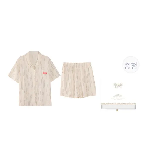 EVESCRET 이미지 컬러 여성 파자마 세트