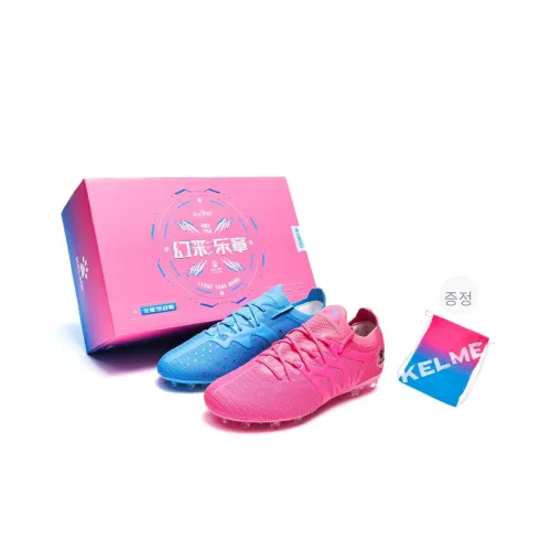 KELME 스피드 일렉트릭 3.0 MG 고무 쇼트 스터드 인조 터프, 천연 잔디 쿠셔닝, 미끄럼 방지, 뒤틀림 방지 축구화 남녀공용 핑크 블루