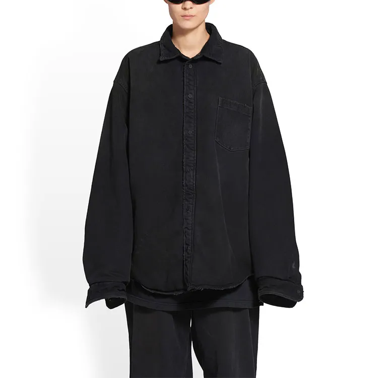 Balenciaga SS23 Denim Jacket Loose Fit Style Men's Black-1
