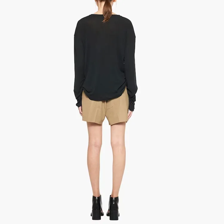 MIU MIU Logo patch Long sleeve T shirt-2