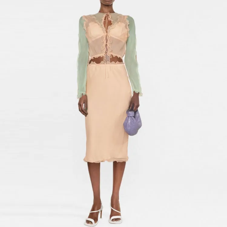 FENDI Casual Long Skirts Women's Nude Pink-2