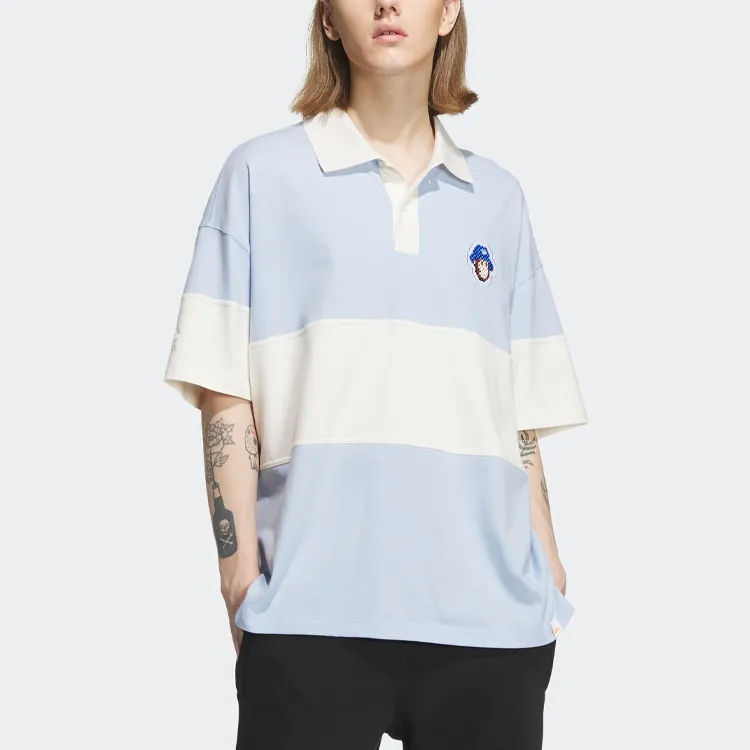 Adidas Originals Monkey Kingdom SS23 Polo Shirt Men's Light Pink Blue-1