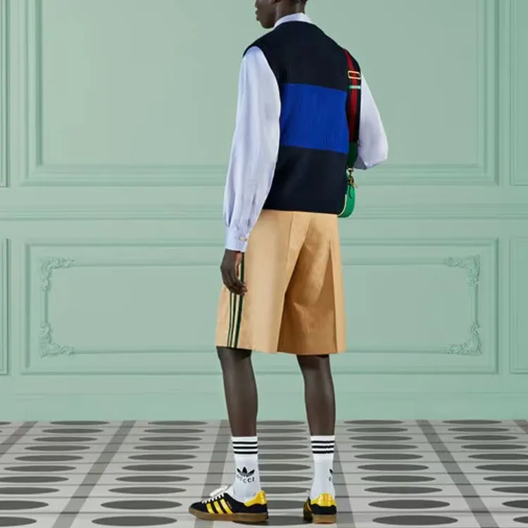 GUCCI x Adidas GUCCI X ADIDAS Collaboration FW22 Casual Shorts Men's Khaki-2