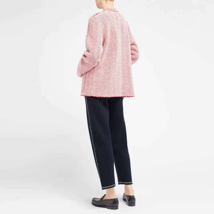 Barrie Chevron-knit V-neck Cardigan-2