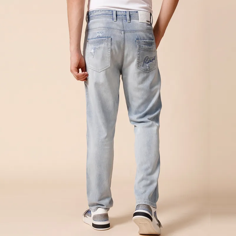 RARE SS22 Ripped Pants Jeans Men's Light Blue-4