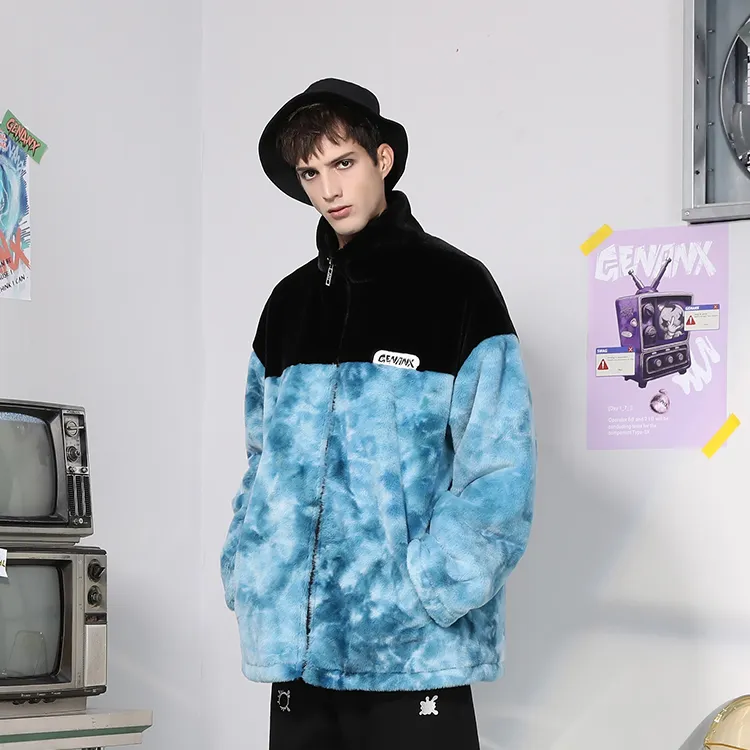 GENANX Jacket Unisex Black Blue-2