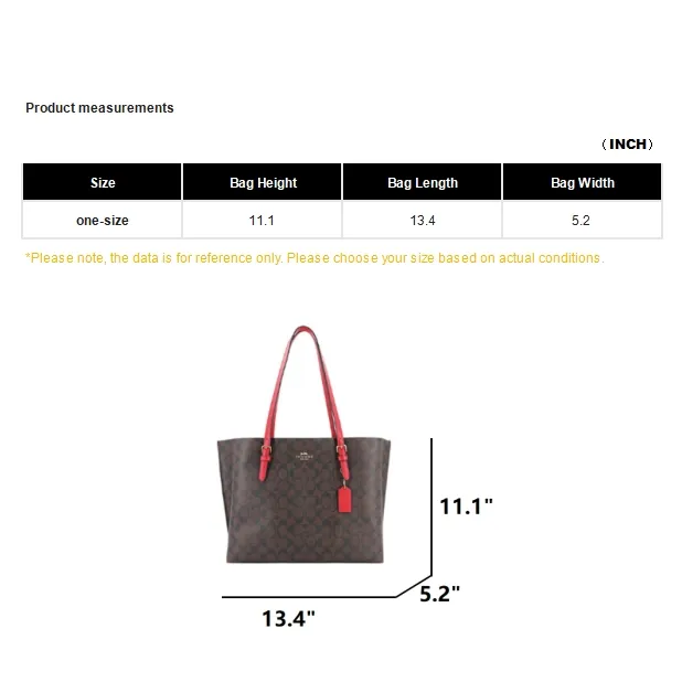 COACH Mollie PVC Tote Bag Shopping Bag Shoulder Bags Large Size Women's Dark Brown-6