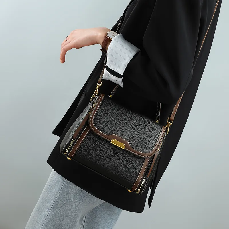 VINEY Cow Leather Handbag, Shoulder Bag, Crossbody Bag, Mom Bag Regular Women's Multicolor-11