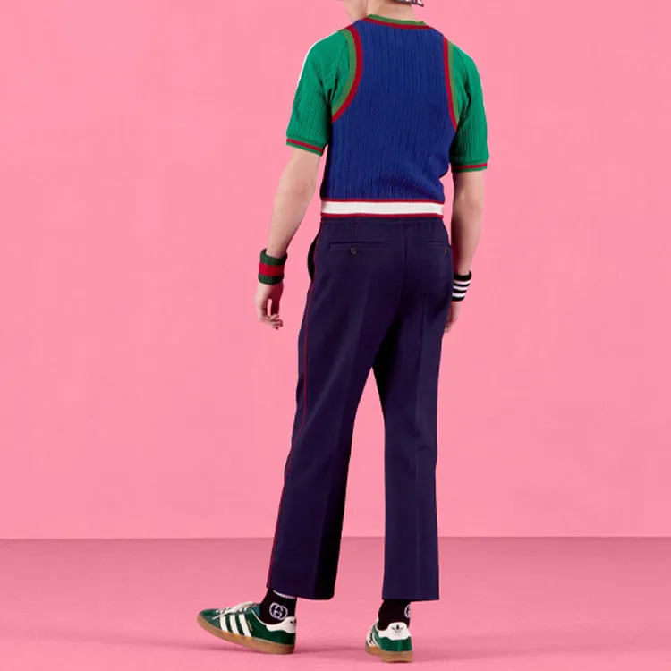 GUCCI x Adidas SS22 Casual Pants Men's Blue-2