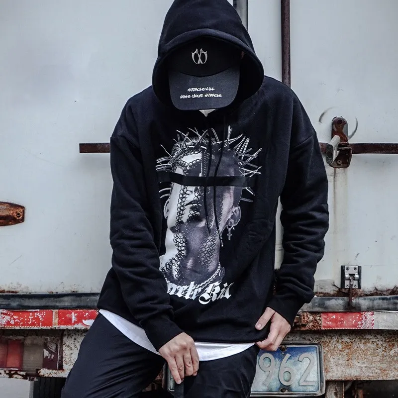 MIRACLE KILL Hooded Loose Fit Sweatshirt Unisex-17
