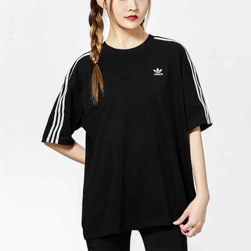 Adidas Originals Drop Shoulder Sleeve T Shirt Women's Black-1