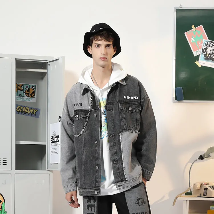 GENANX Denim Jacket Unisex Gray-2