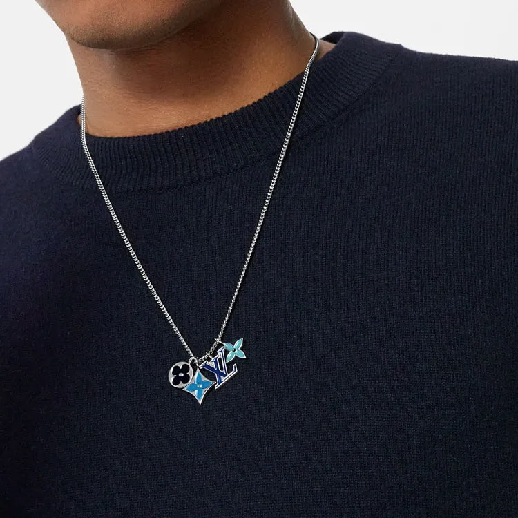 LOUIS VUITTON Brass Necklaces Men's Silver-2