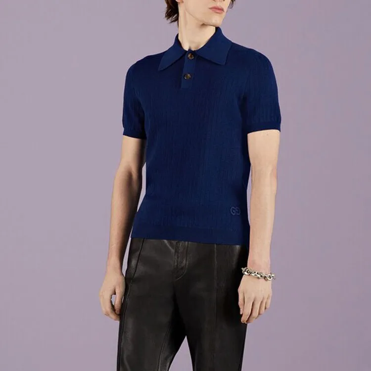 GUCCI SS23 Polo Shirt Men's Blue-4