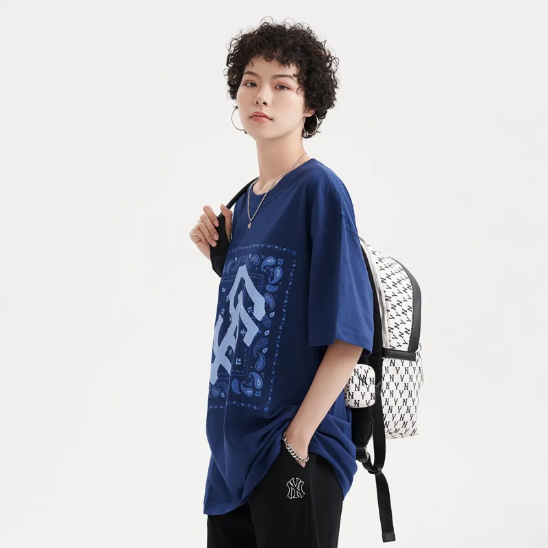 MLB Set in Sleeve T Shirt Unisex Navy Blue-5