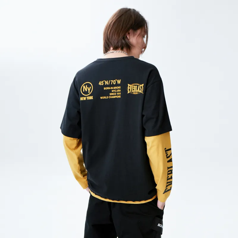 Everlast Mock Two-Piece Long-Sleeved T-Shirt Unisex Black-2