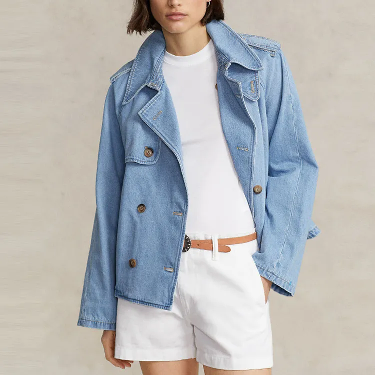 Polo Ralph Lauren SS23 Denim Jacket Women's Marine Blue-2