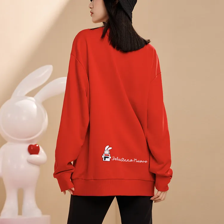 FILA CNY X Buer Rabbit Sweatshirts Unisex Red-3