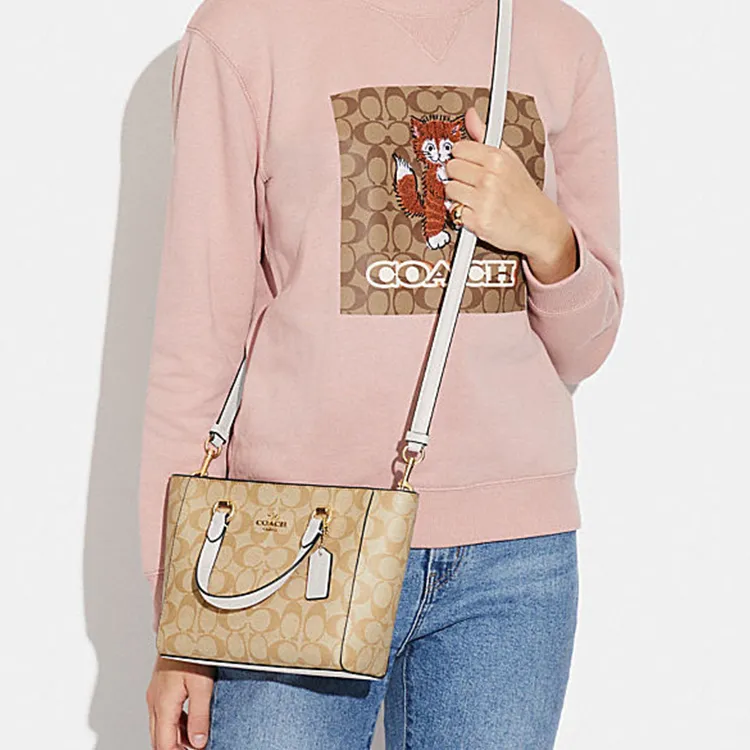 COACH Alice Leather Shoulder Bag, Crossbody Bag, Handbag Trumpets Women's Light Brown-4