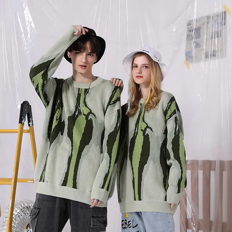 Loose Fit Sweater Unisex Pea Green-4