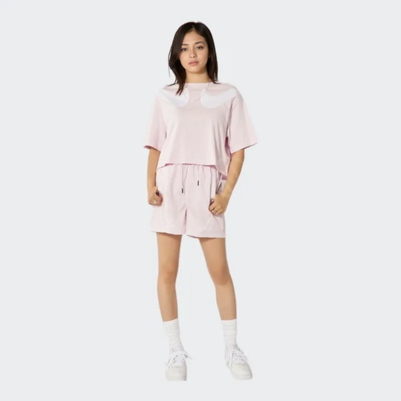 Nike Sportswear Swoosh Women's Cropped Crewneck T-Shirt Pink-3