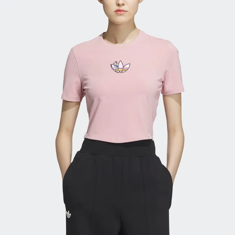 Adidas Originals Monkey Kingdom Crop Tops Women's Miracle Purple Pink-1
