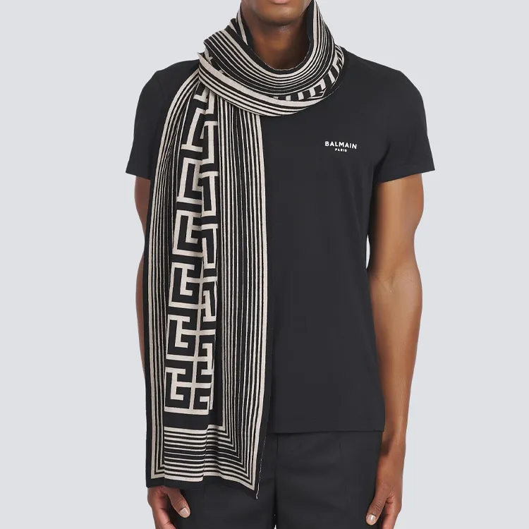 BALMAIN Knit Scarves Men Black-1