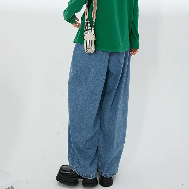 DEER AND FLYER Wide Leg Moderate Jeans Women's Denim Blue-7