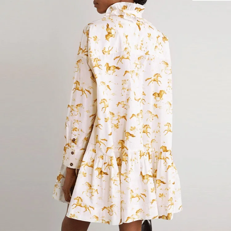 GANNI Long Sleeved Dresses Women's Yellow-2