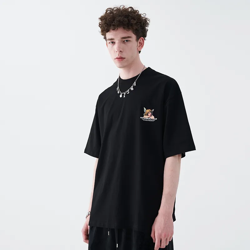 HARSH AND CRUEL Crew Neck Loose Fit Straight Short Sleeved T Shirt Unisex-2