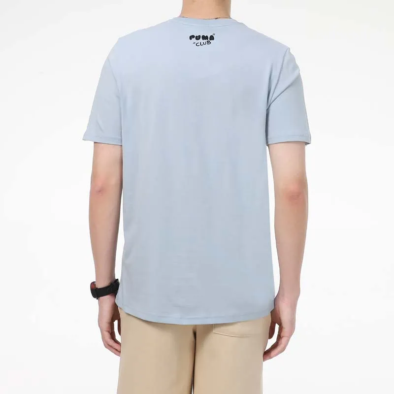 PUMA Adventure Planet Printed T Shirts Men Blue-2