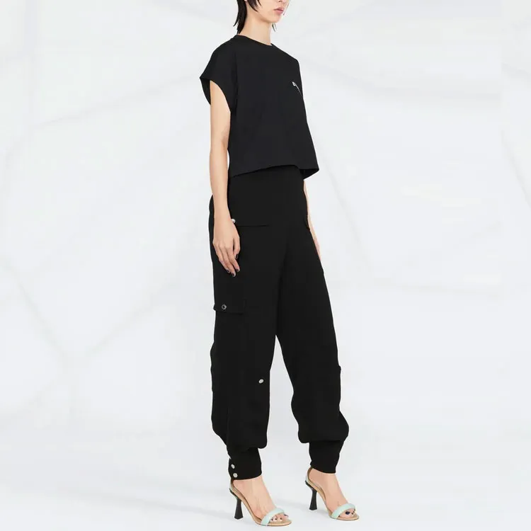 BALMAIN Logo print Cropped T shirt-3
