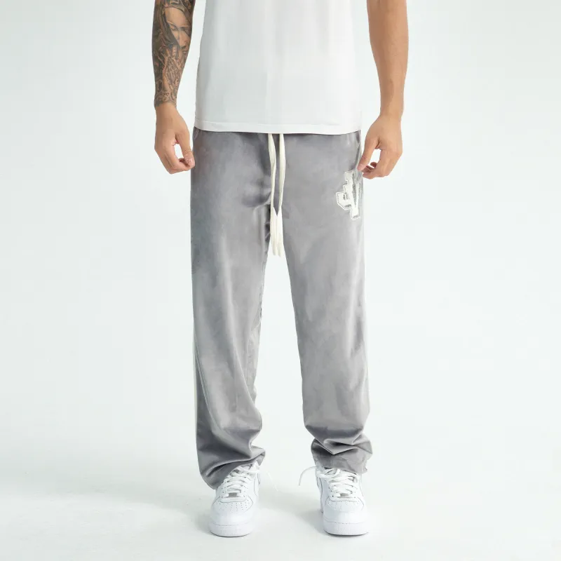 JUST VIBE Straight Casual Pants Unisex Gray-4