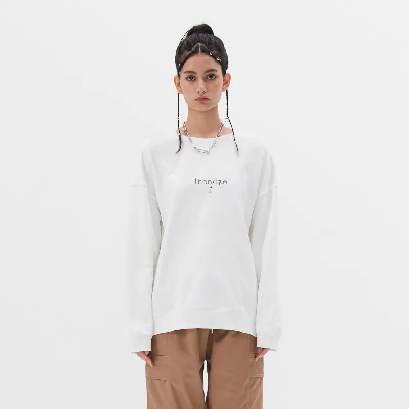 Thankque Crew Neck Loose Fit Sweatshirt Unisex-7