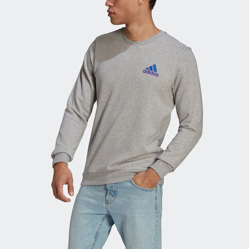 Adidas Sweatshirts Men Medium Heather Gray-2