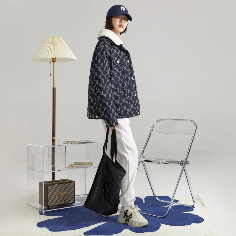 MLB Old Flower Jackets Unisex Dark Marine Blue-4