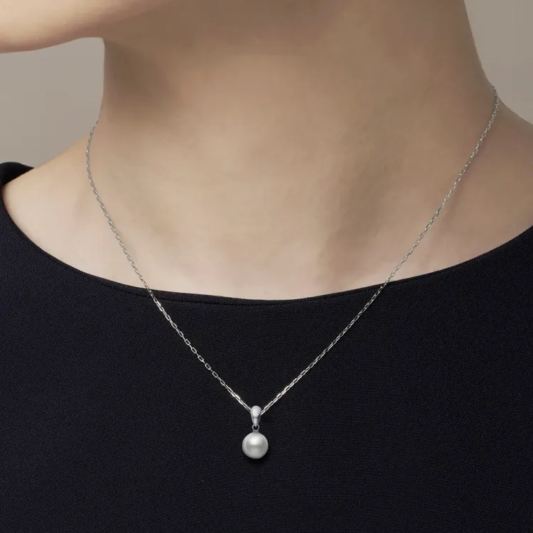 MIKIMOTO Pearl Necklaces Unisex Silver-4