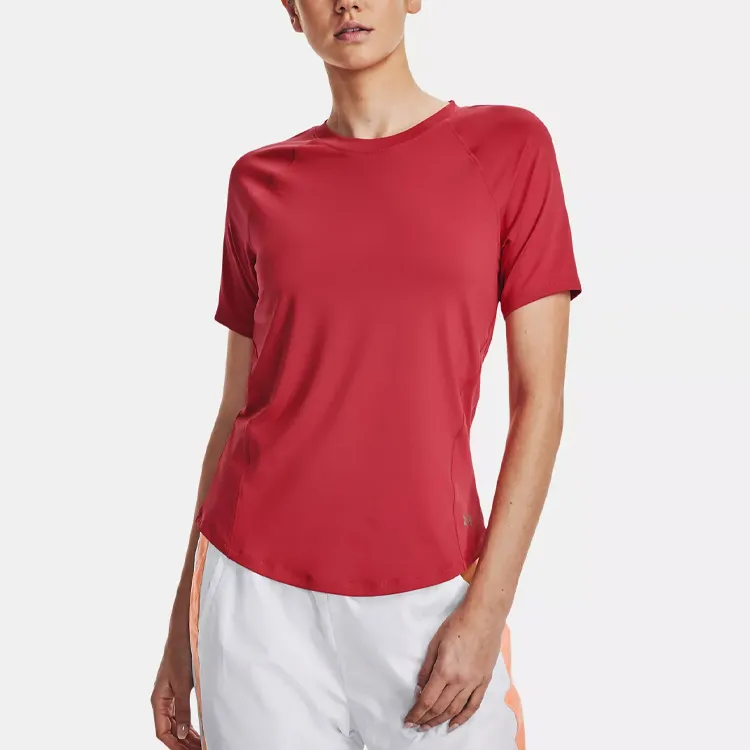 Under Armour RUSH Raglan Sleeve T Shirt Women's Sahasrara Red-4