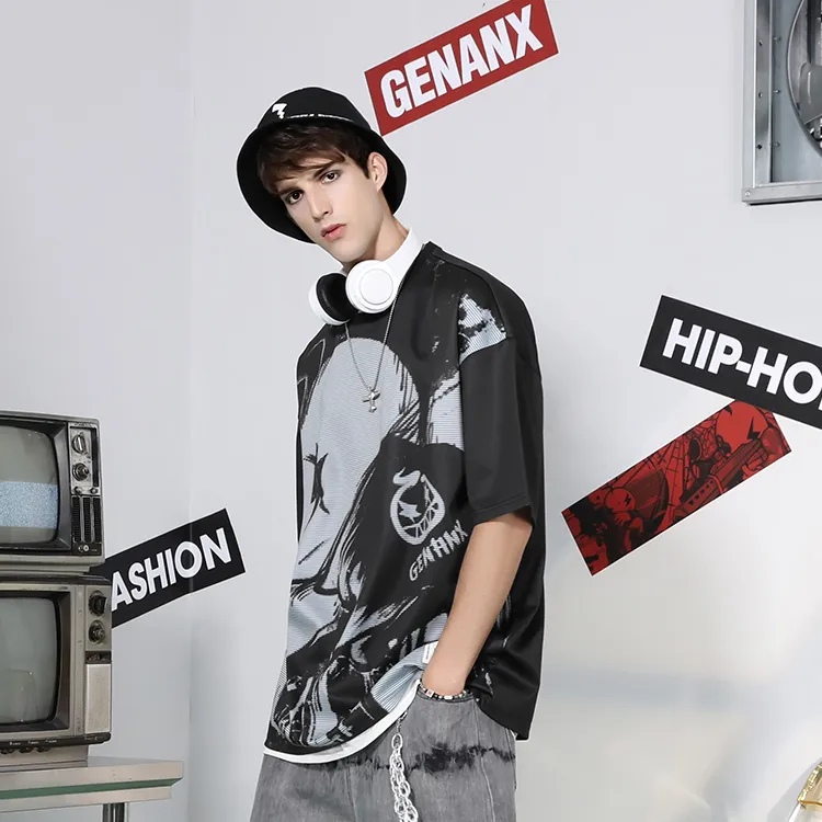 GENANX Straight Elbow Length Sleeved T Shirt Unisex-4
