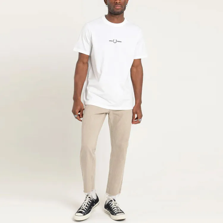 FRED PERRY Logo Embroidered Crewneck T Shirt-2
