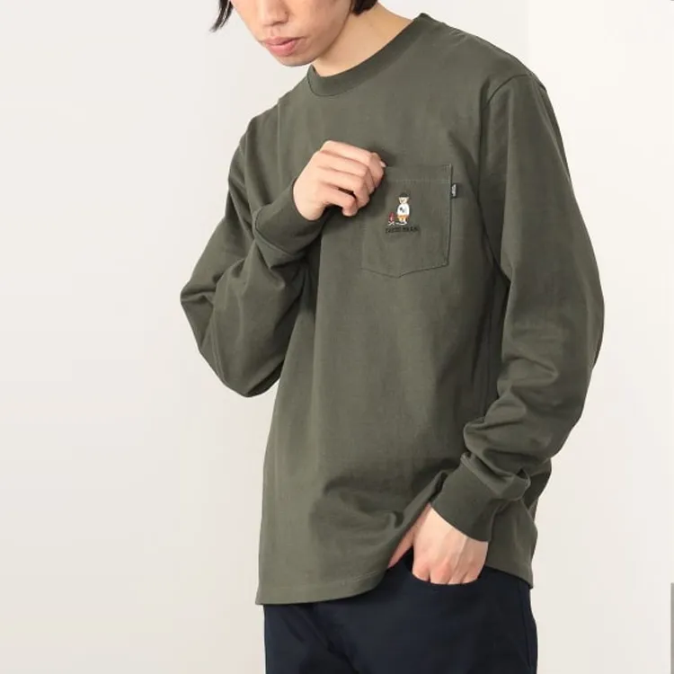 Beams T-Shirts Men Olive Green-3