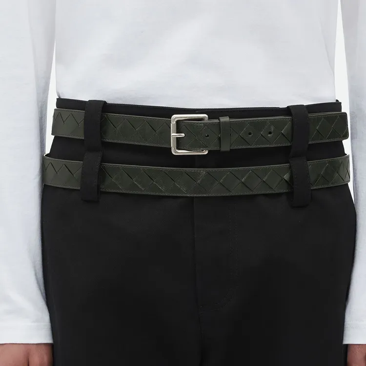 Bottega Veneta Signature Weave Buckle Belt-2